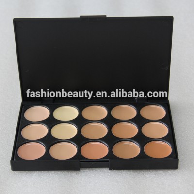 15 Colors Concealer Palette with Multi-Function Oblique Head Powder Brush